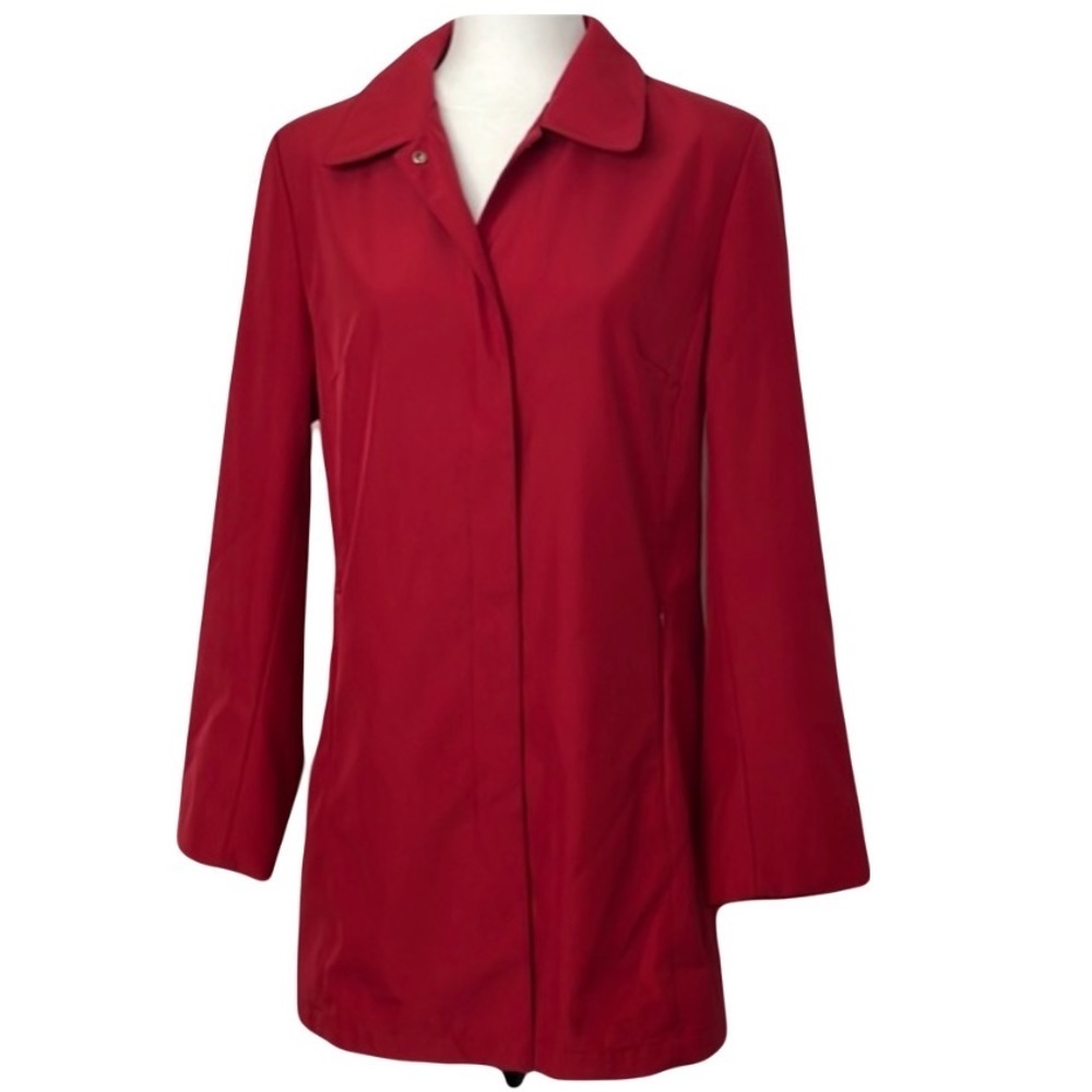 Vintage Alfred Sung Red Spring Trench Coat Size 11/12